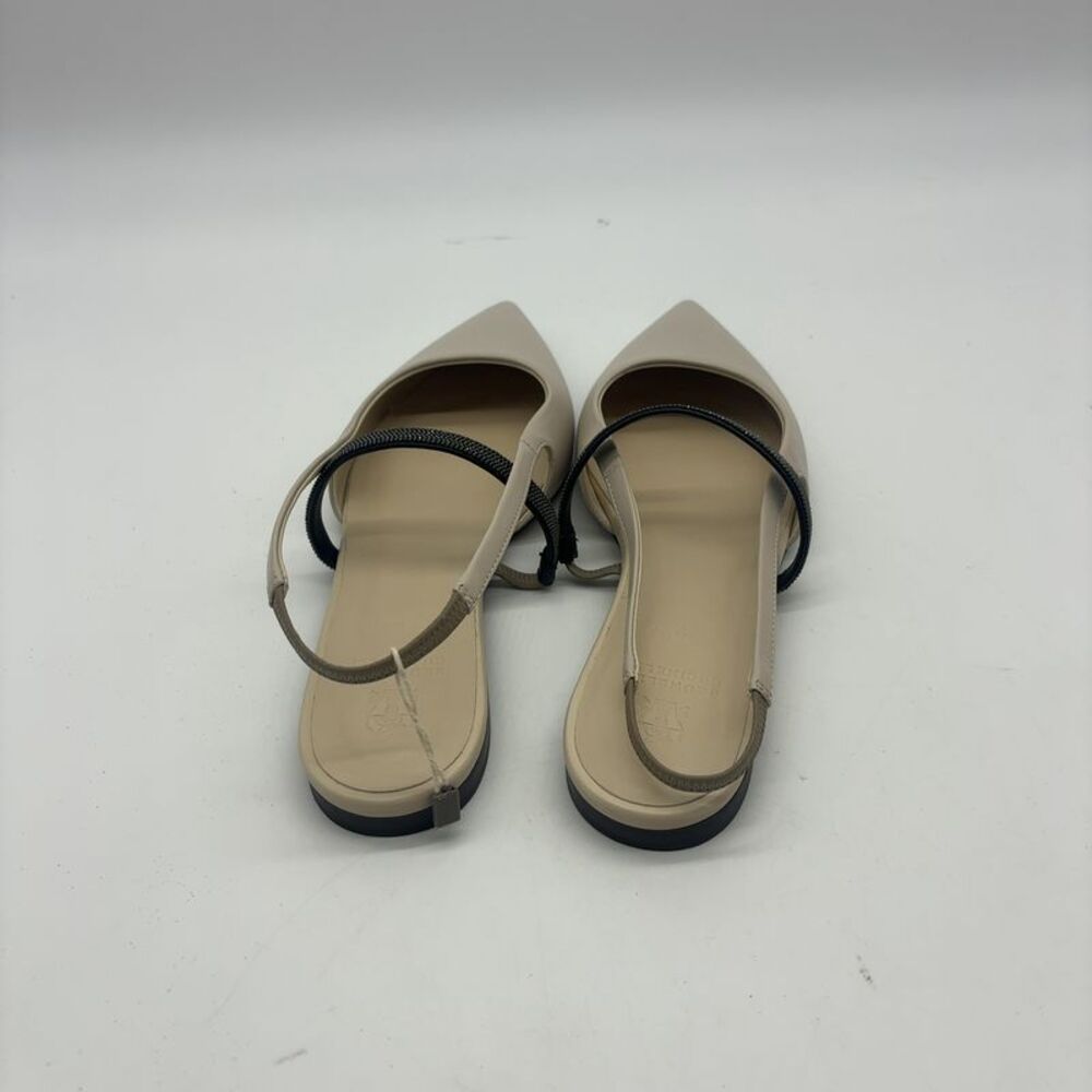 Brunello Cucinelli Pointy Leather Slingback Size 39 - Picture 3 of 4